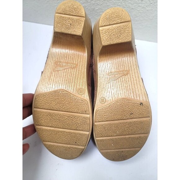 Dansko Women's Tan Leather Ankle Boots With Side Zipper Size 39 - Picture 8 of 16